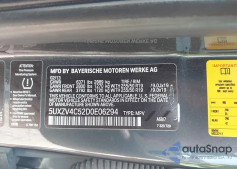 2013 BMW X5 xDrive35I/xDrive35I Premium/xDrive35I Sport Activity from USA, damaged, VIN 5UXZV4C52D0E06294